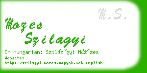 mozes szilagyi business card